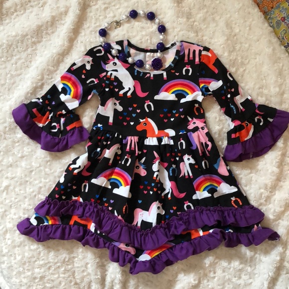 unicorn ruffle dress
